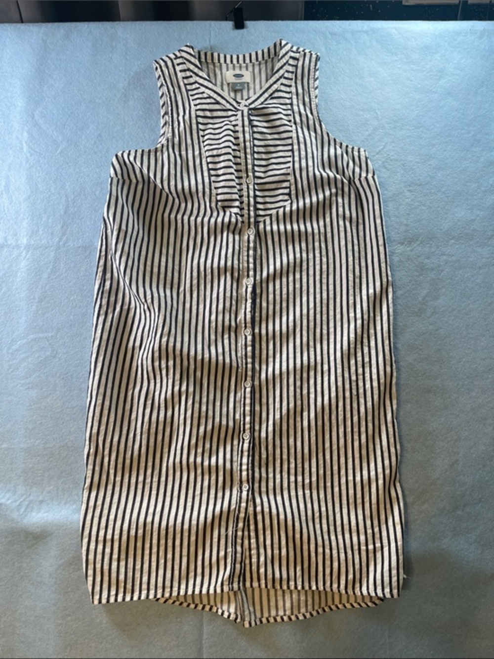 Old Navy Sleeveless Button-Front Midi Dress - Blue & White
